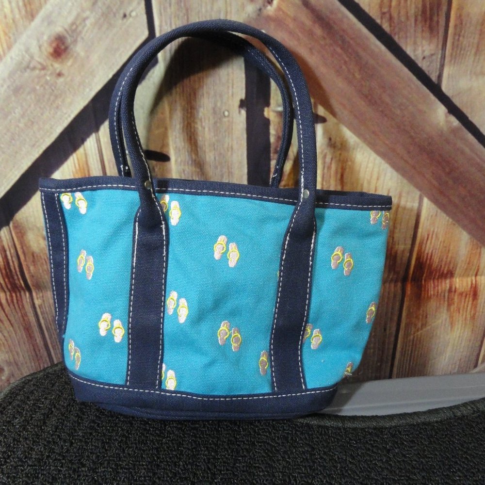Flip Flop Mini Canvas Beach Bag/Pocketbook~Cute~Summertime~Never used